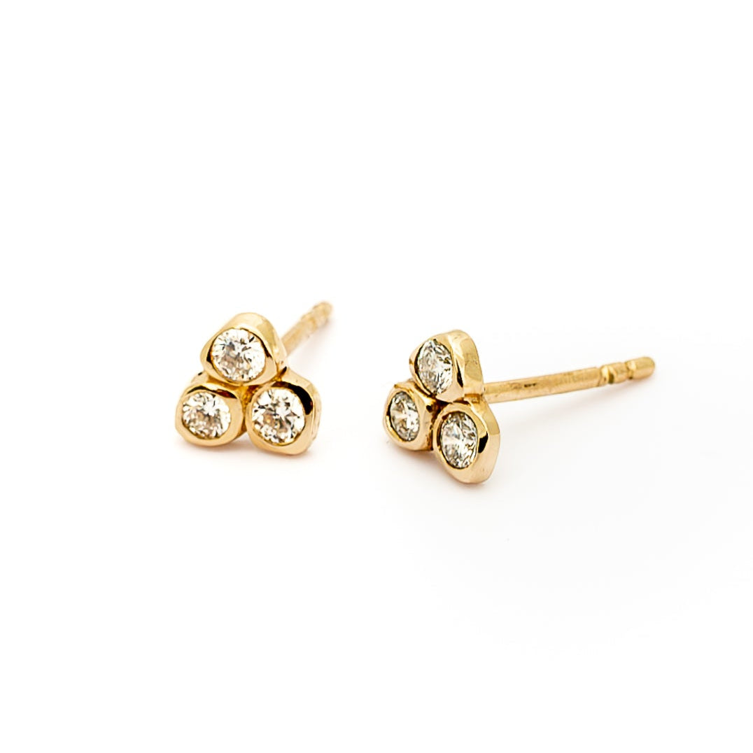 Sea Stone Triad Diamond Studs