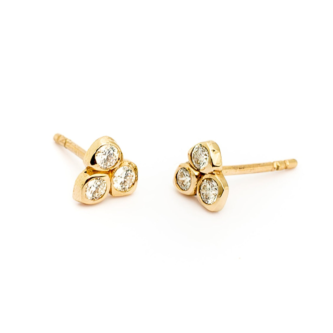Sea Stone Triad Diamond Studs