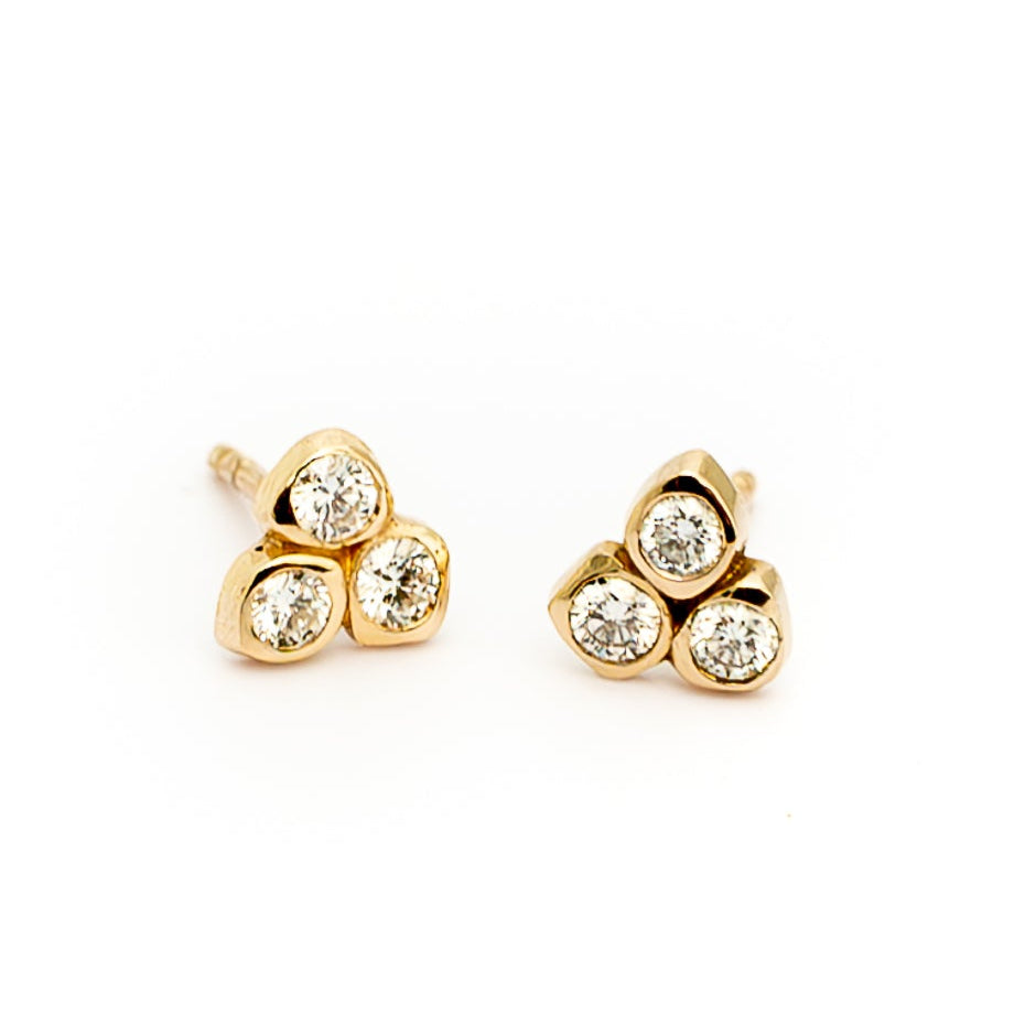 Sea Stone Triad Diamond Studs