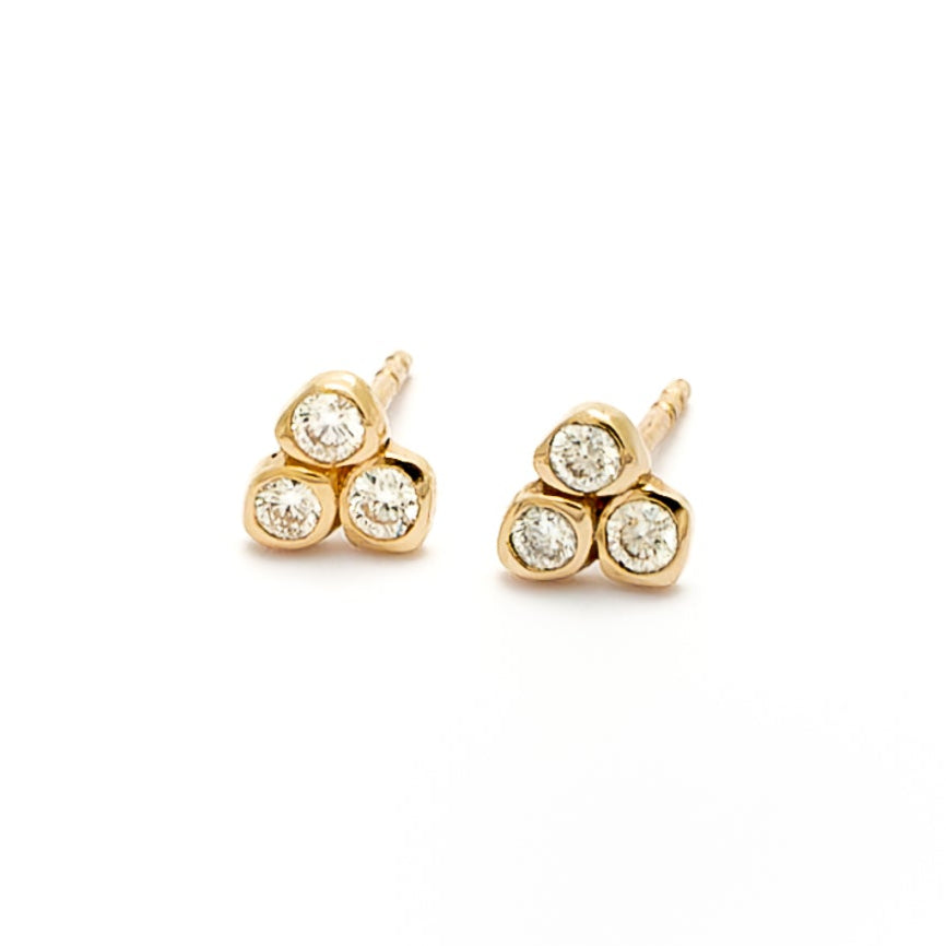 Sea Stone Triad Diamond Studs