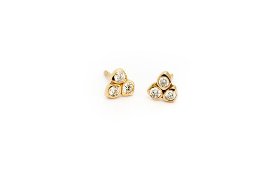 Sea Stone Triad Diamond Studs