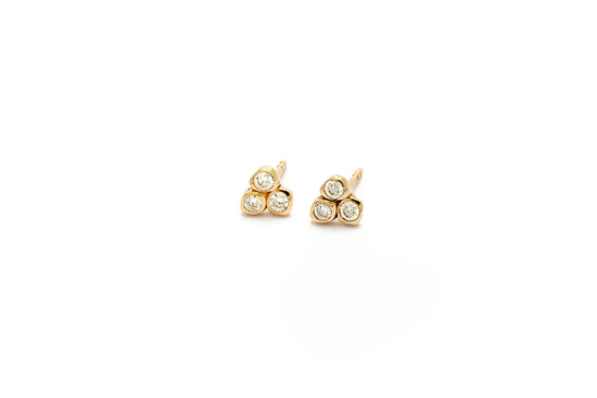 Sea Stone Triad Diamond Studs