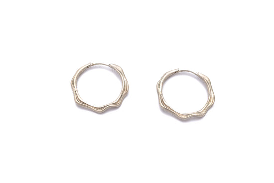 Silver Waterline Earrings Sand Finish