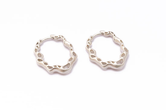 SILVER ATOLL HOOP EARRINGS