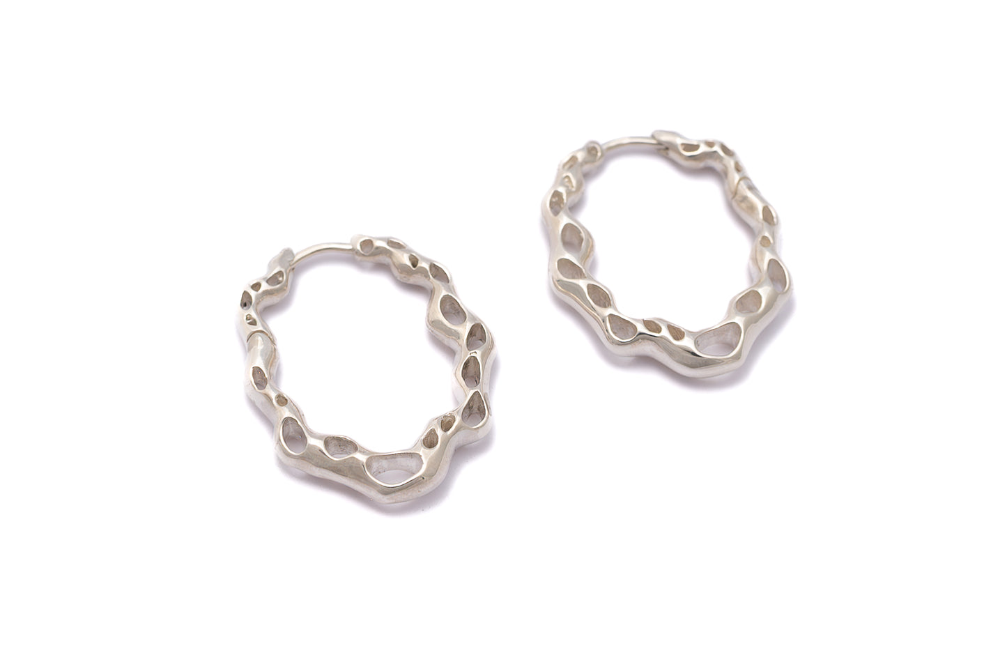 SILVER MINI ATOLL HOOP EARING