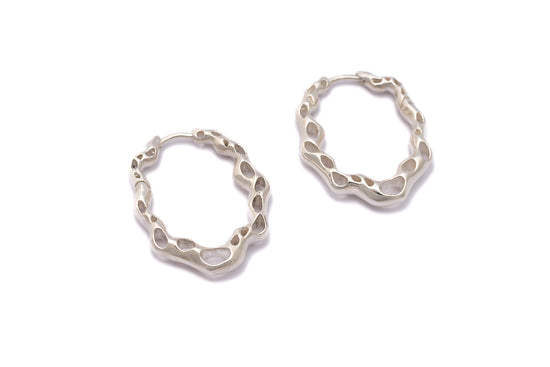 SILVER MINI ATOLL HOOP EARING