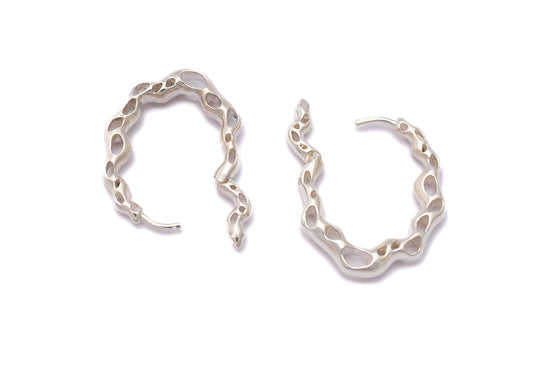 SILVER MINI ATOLL HOOP EARING