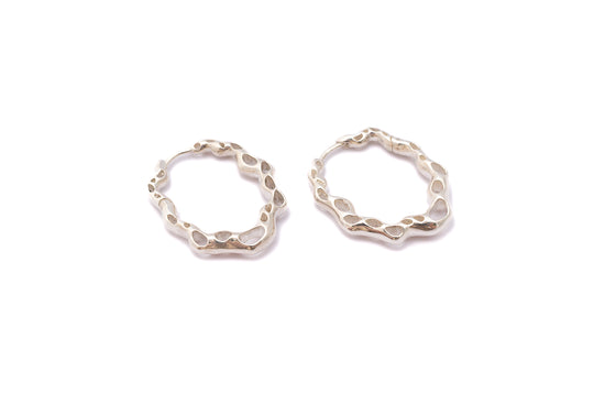 SILVER ATOLL HOOP EARRINGS