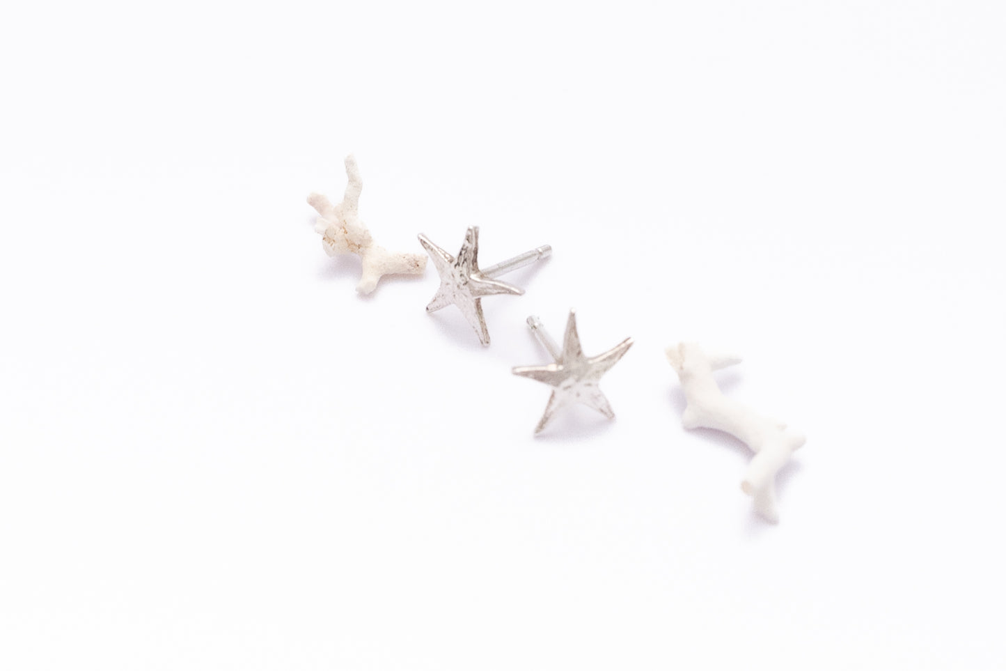 SILVER STARFISH EARINGS