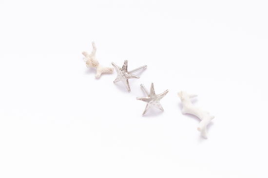 SILVER STARFISH EARINGS