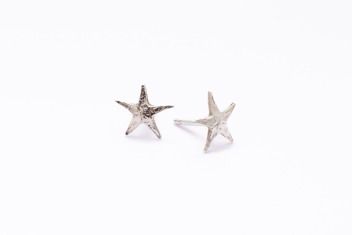 SILVER STARFISH EARINGS