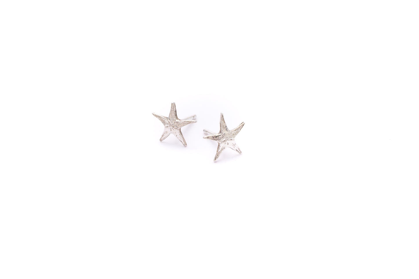 SILVER STARFISH EARINGS