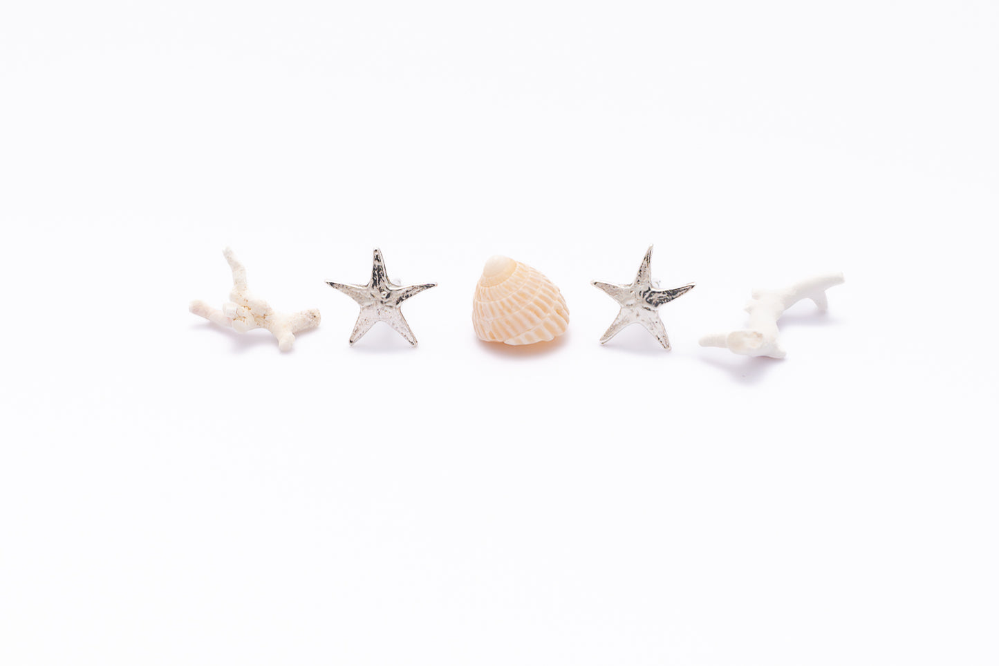 SILVER STARFISH EARINGS