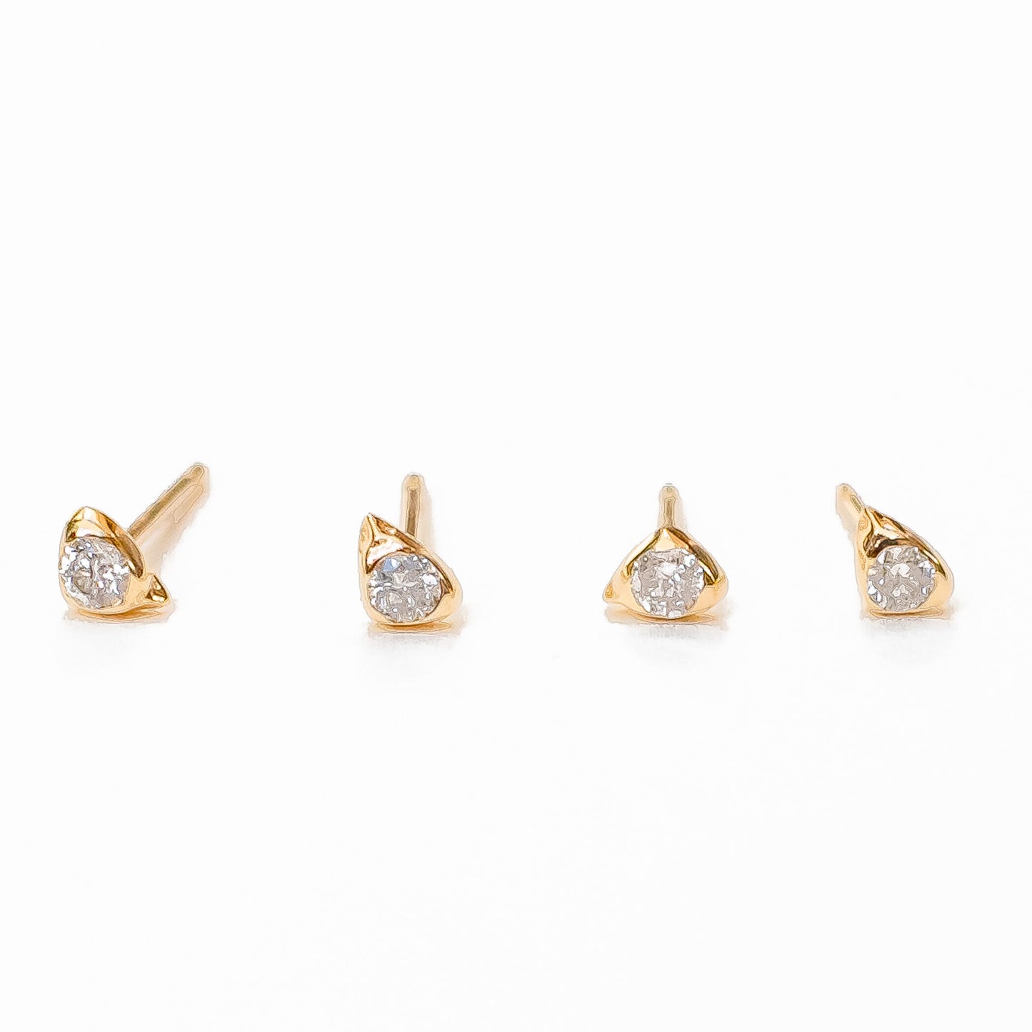 Sea Stone Diamond Stud Earrings