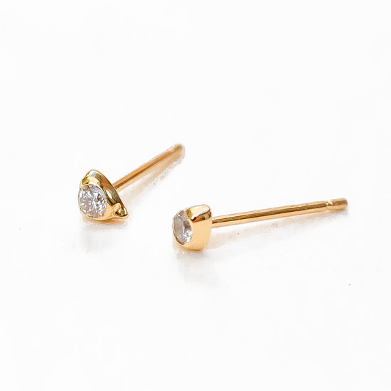 Sea Stone Diamond Stud Earrings