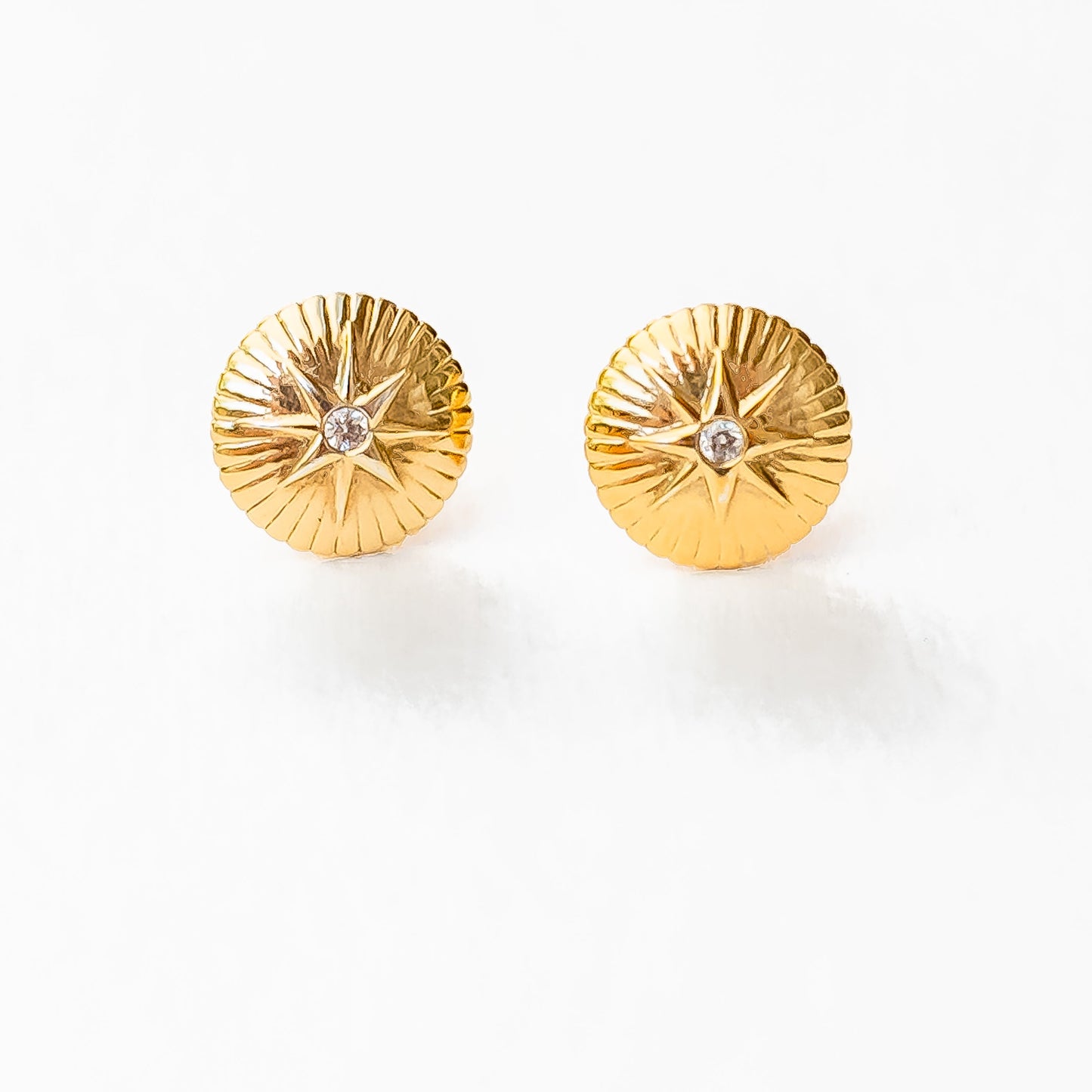 18K yellow gold nova diamond stud earrings with natural G-H color diamonds