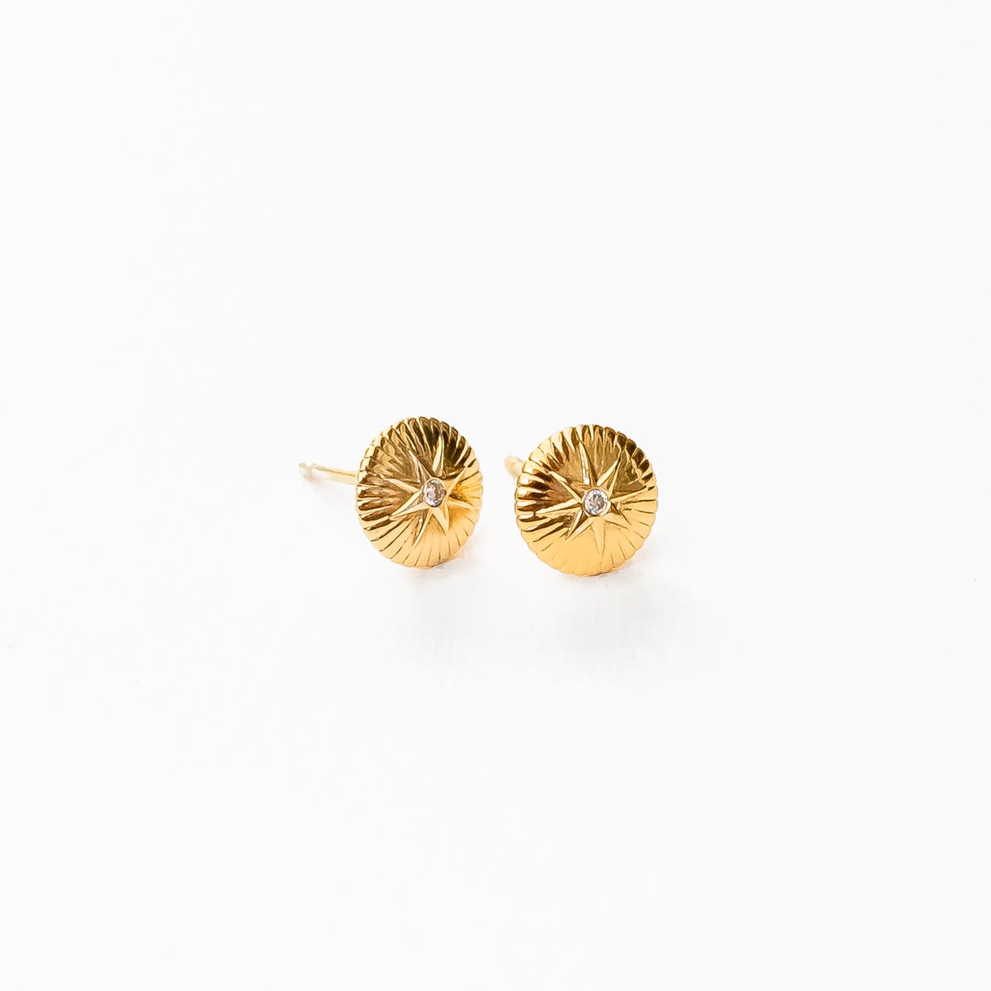 Side view of nova diamond studs demonstrating clean, timeless design